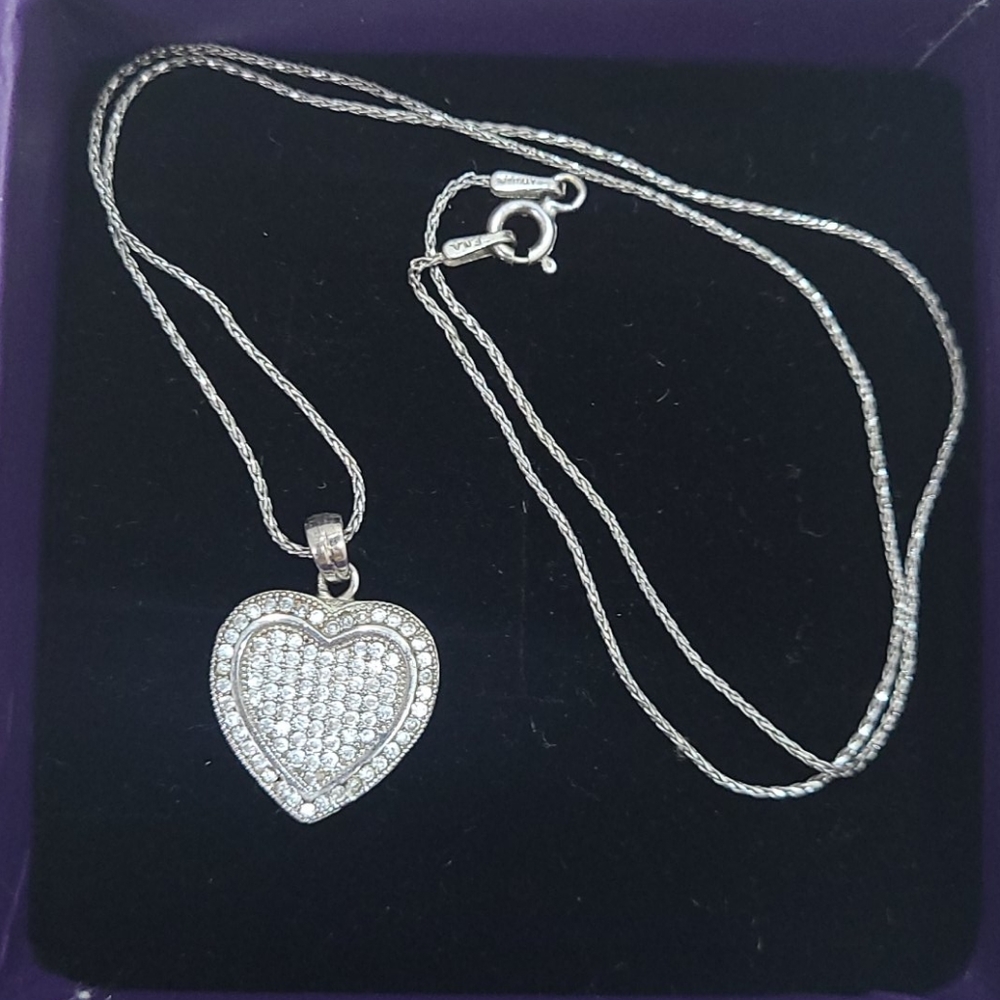 Heart sterling silver necklace